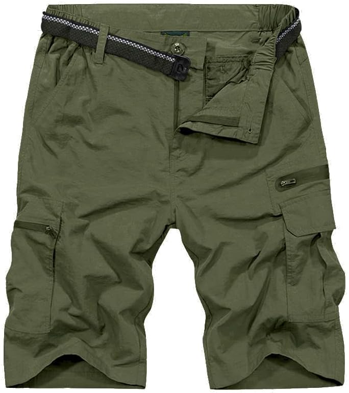 Toomett Men's Hiking Cargo Shorts Quick Dry Outdoor Travel Shorts for Men Fishing Camping Casual with Multi Pocket(6222,Army Green,36)