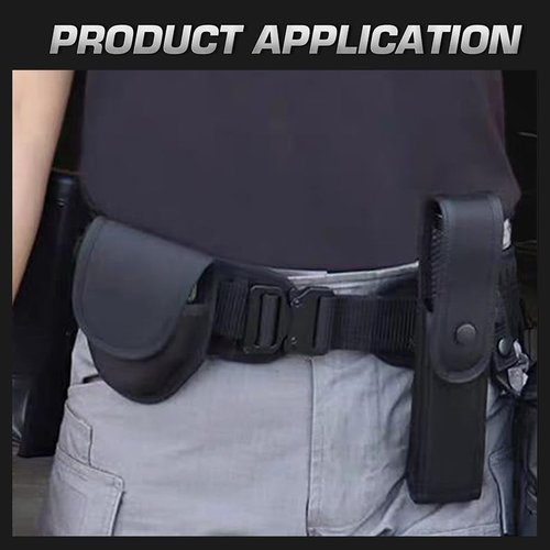 HipierFx Handcuff Case for Duty Belt Double Handcuff Holder with Hidden Snap for Police Law Enforcement (Without Hook and Loop Fastener)