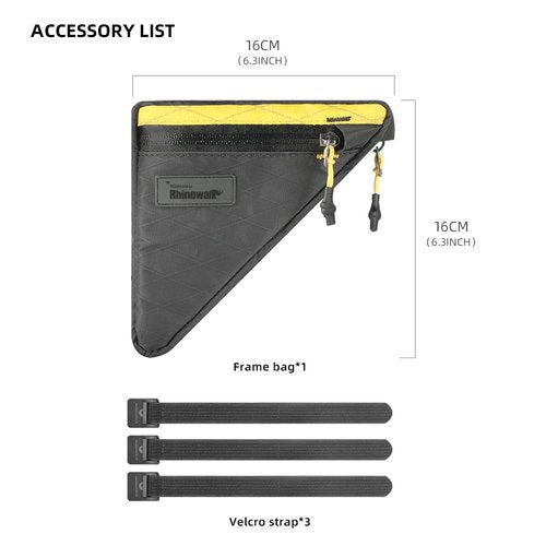 Rhinowalk Bicycle Frame Bag Bike Top Tube Triangle Bag Lightweight 0.9L Touring Pack Cycling Nylon Pouch for Mountain Road Bike(Black)