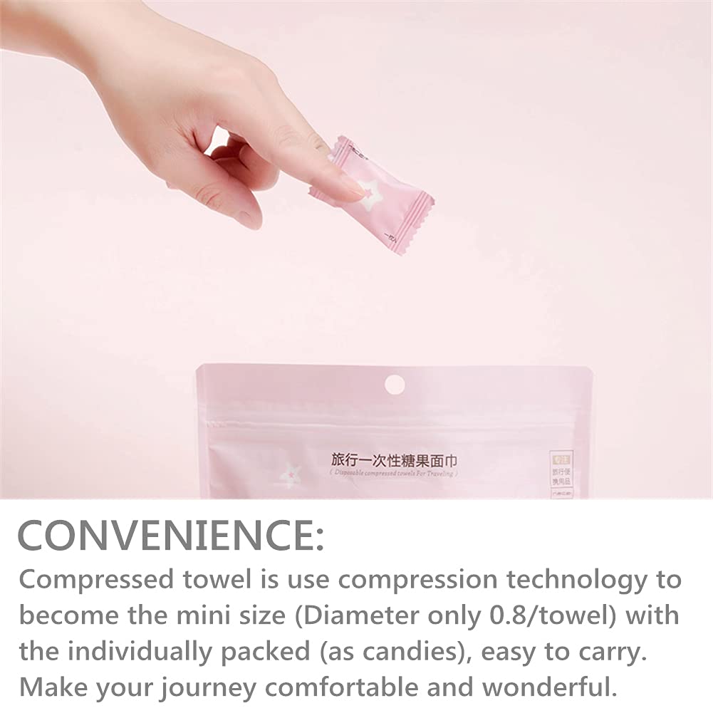 VanFn Disposable Towel, Compressed Towel, Mini Disposable Compressed Washcloth, Cotton Portable Disposable Compressed Towels Perfect for Travel, Home & Outdoor Activities, Nacai Series (50)