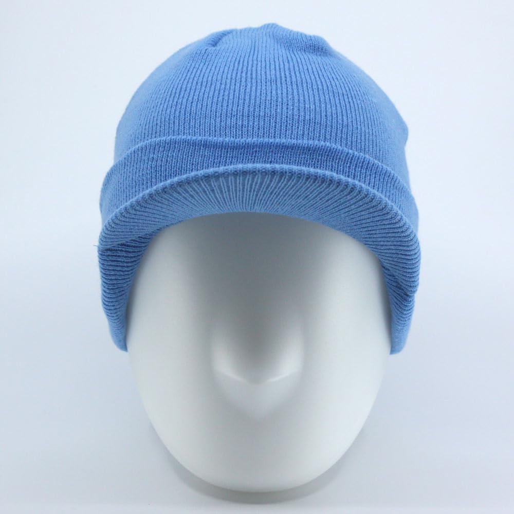 The Vintage Year Plain Sports Visor Billed Knit Radar Cuff Beanie