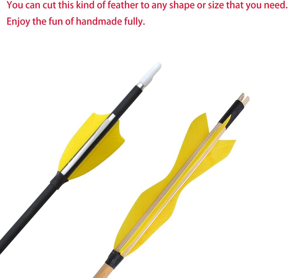 ZSHJGJR 50 Pack Archery Arrow Spiral Twist Wrap Full Length Feathers Left Wing Feathers Fletches Fletching (8-11inch) for Flu-Flu Arrows