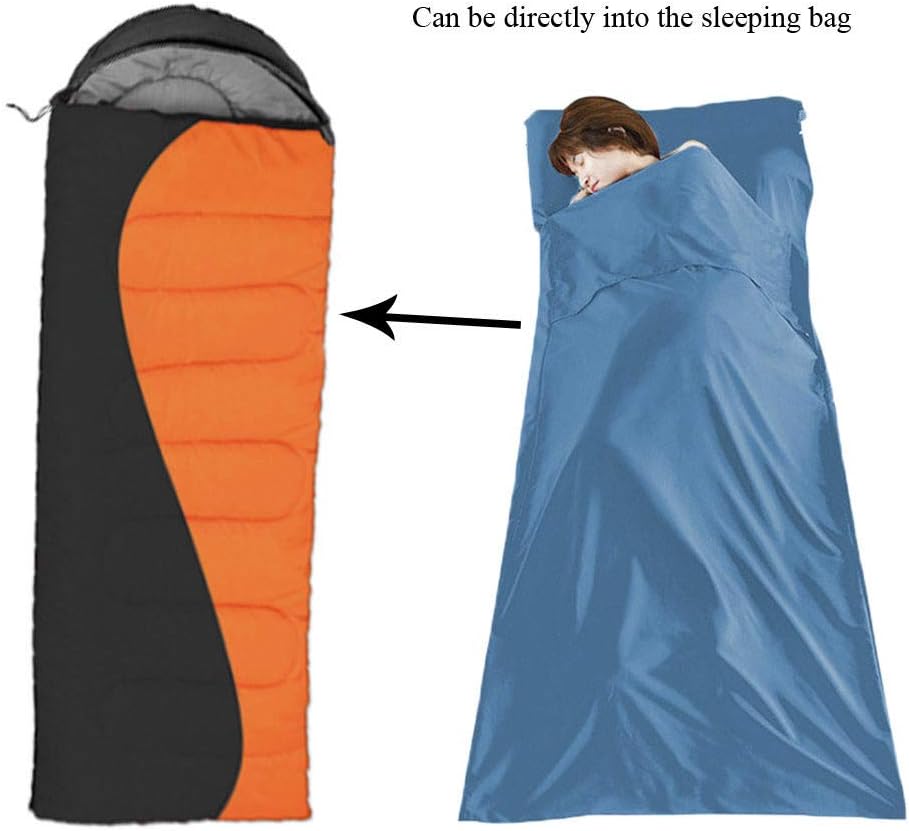 Sleeping Bag Liner Travel Sheets for Hotel Camping Sheets Travel Bed Sheets for Hotel Lightweight Single &Double Compact Sleeping Bag Sack Breathable Travel Sleeping Bag for Hotels Adult Compact Sacks