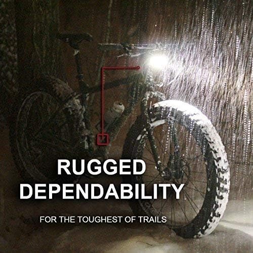 Bright Eyes Newly Upgraded and Fully Waterproof 1200 Lumen Rechargeable Mountain, Road Bike Headlight, 6400mAh Battery (Now 5+ Hours on Bright Beam). Free Diffuser Lens/TAILLIGHT