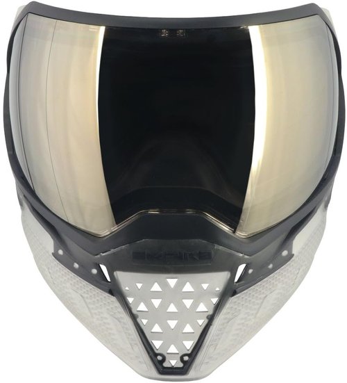 Empire EVS Paintball Mask/Goggle Clear/Black w/PBB Barrel Plug - Black Chrome Mirror Thermal Lens