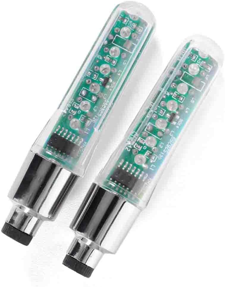 Superdream Bike Tire Valve Stem Light - LED Waterproof Bicycle Wheel Lights Neon Flashing Lamp Glow in The Dark Cool Safe Accessories (Blue 2Pack)