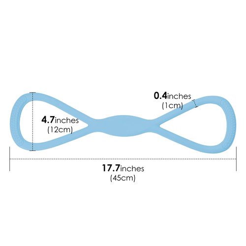 Adorila 2 Pack Figure 8 Resistance Bands with Handles, Silicone Exercise Bands for Women, Elastic Rope Stretch Fitness Band for Arm, Back, Chest, Shoulder, Legs (15LB Pink, 25LB Blue)