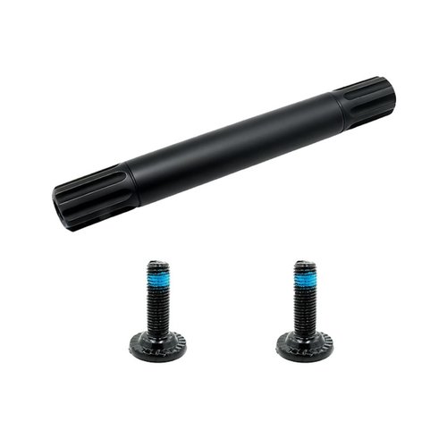 HOUXHYSE Cranks Parts BMX Crank axle CrMo 19mm 8T 150mm Long incl. 2 axle Bolts 8 Spline Spindle & Bolts for 19mm Bottom Bracket Black