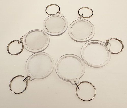 25Pcs Transparent 1.4 Inch Round Acrylic Photo Insert Keychain Blanks with Split Ring Circle Snap-in Photo Frame Keyring Blank Picture Keychains for Women and Men