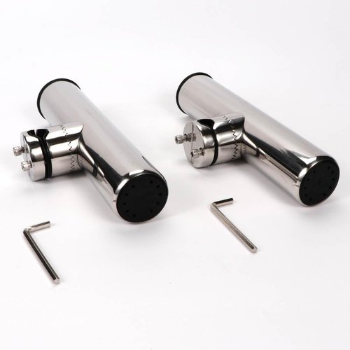 FUTURUP 2PCS Stainless Tournament Style Clamp on Fishing Rod Holder for Rails 7/8" to 1", Rail Mount Rod Holder