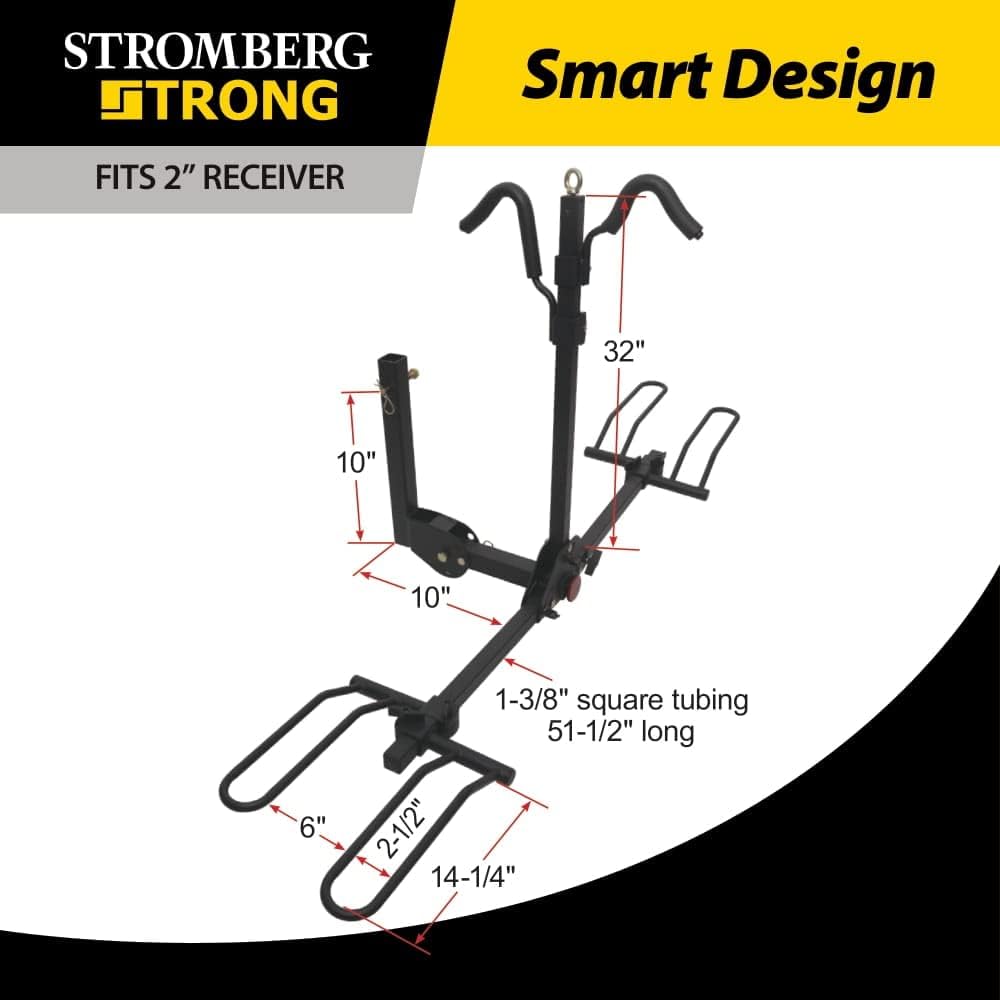 Stromberg Carlson BC-202BA 2-Bike Platform Style Hitch Mount Foldable Bike Rack with Bumper Adapter for 2" Hitch or RV Bumper