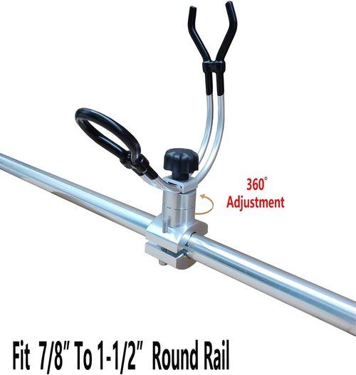 BroCraft Aluminum Rail Mount Clamp on Rod Holder / Pontoon Boat Square Mount Rod Holder