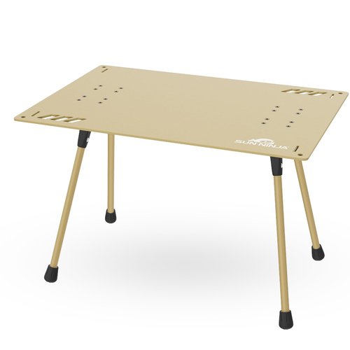 SUN NINJA Beach Table – Lightweight Mini Folding Table with Carry Case, Small Camping Table for Beach, Camping, and Picnics – Portable Picnic Table with Durable Aluminum Top, Non-Slip Feet