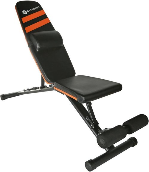 Gymenist Exercise Bench Adjustable Foldable Compact Workout Weight Bench Easy To Carry NO ASSEMBLY NEEDED, Black-Orange (FOLD-110B)