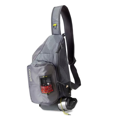 Orvis Fly Fishing Sling Pack - Easy Reach Single Strap Backpack with Durable Docks for Fly Fishing Accessories, Steel Camo - One Size