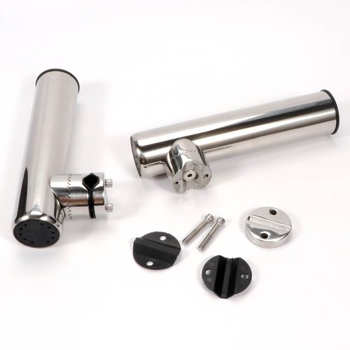 2PCS Fishing Rod Holder Clamp-On Mounting Stainless Steel for Rails 7/8" to 1"