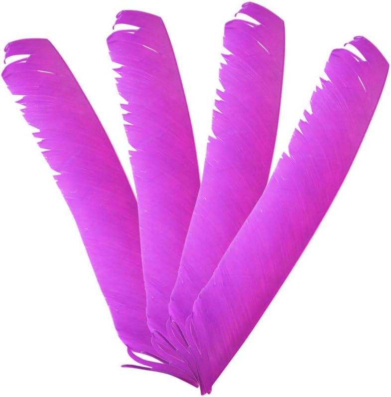 ZSHJGJR 50 Pack Archery Arrow Spiral Twist Wrap Full Length Feathers Left Wing Feathers Fletches Fletching (8-11inch) for Flu-Flu Arrows