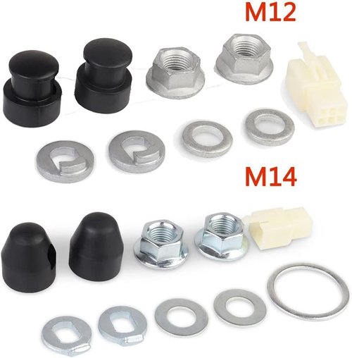 PurYupearl E-Bike Electric for Bicycle Hub Motor Axle M12 Front Lock Nut/Lock Washer / /Nut Cover with 12mm Shaft Bike Hubs Wheels and Accessories