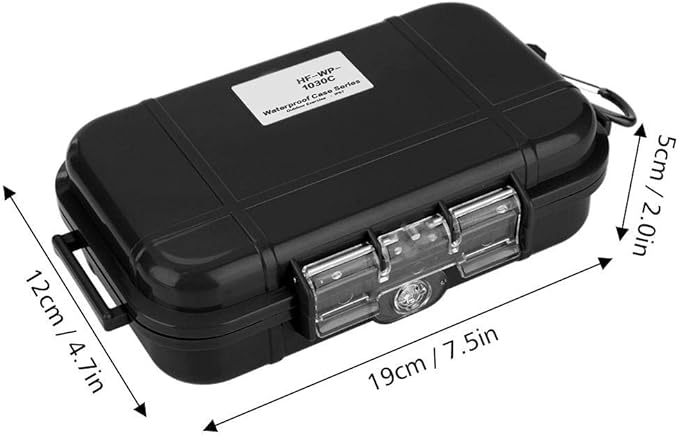 Vbestlife Plastic Waterproof Shockproof Storage Box, Floating Hard Shell Wet Dry Box Container, Marine Fishfinder Case, 4 Colors (Black)