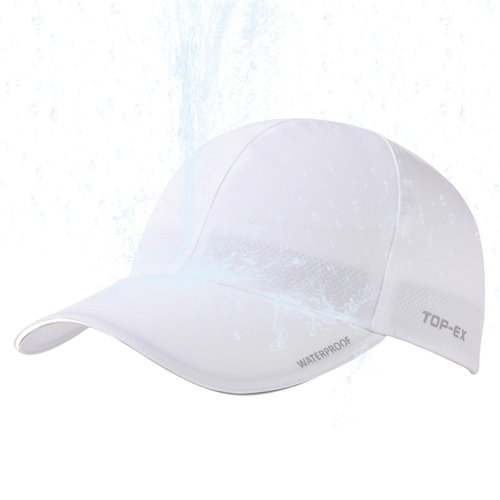 TOP-EX Large Waterproof Men Women Running Hydro Cooling Hat Baseball Cap for Big Heads White