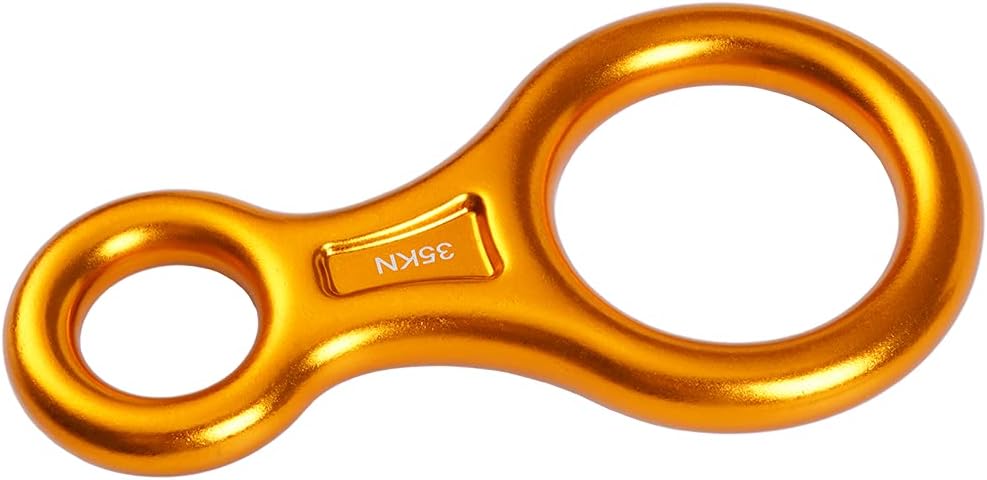 PROND Terminal 8 Descender, Climb Aluminum Figure 8 Descender Rigging Plate Heavy Duty, 35KN Aluminum Alloy Descender for Outdoor Climbing Rappel Gear Downhill Ring Equipment and Belay Device