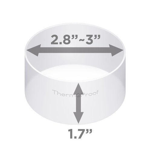 ThermoProof Anti-Slip Protective Silicone Boot for 2.8” to 3” Water Bottles & Tumblers – Flexible, Stretchable, Non-Toxic, Dishwasher-Safe, and Fits Other Brands’ Bottles (White, 3")