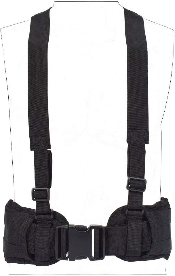 SINAIRSOFT Tactical Waist Belt with X-Shaped Suspenders Free Straps Airsoft Combat Padded Molle Belt
