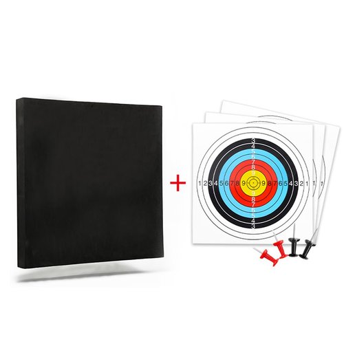 Cifupy 1-Piece Set 20'' Archery Target Lightweight High-Density EVA with 10 Papers and 4 Small Nails for Recurve Bow Longbow for Backyard Outdoor Shooting Practice