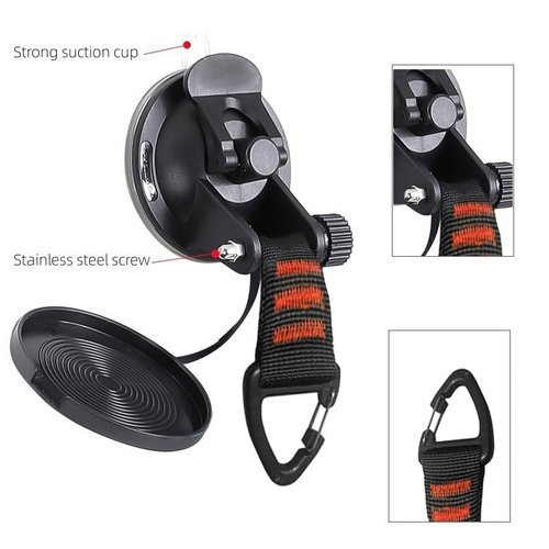 NOTLZPLS Suction Cup Hooks Heavy Duty 4 Pieces Car Camping Essentials Upgraded Tie Down Suction Cup Camper Accessories with Securing Hook Strong Power for RV Boat Window Glass Camping Trap.(4 pcs)