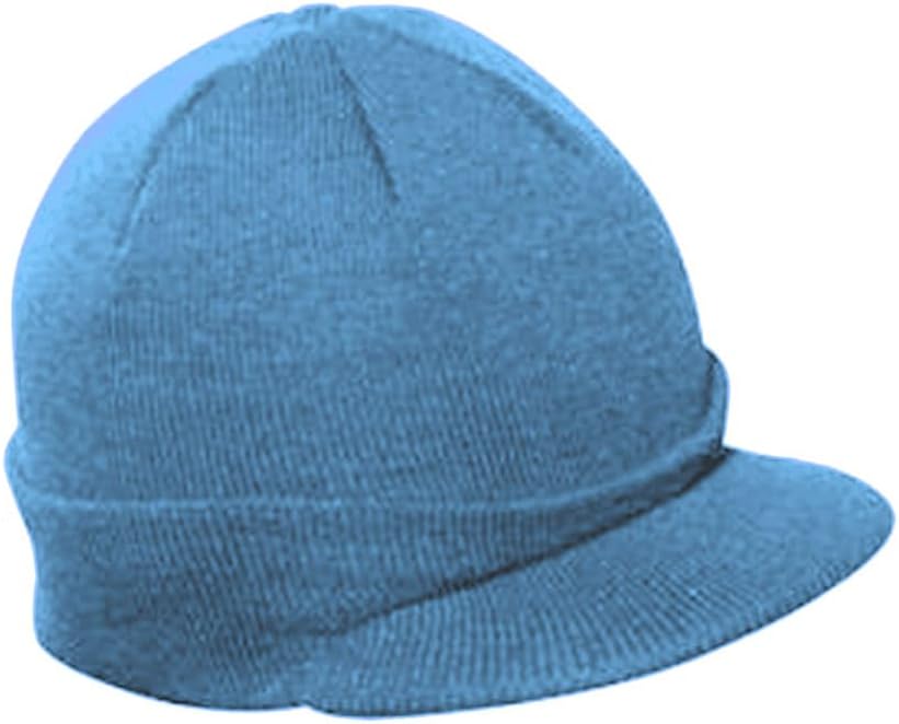 The Vintage Year Plain Sports Visor Billed Knit Radar Cuff Beanie