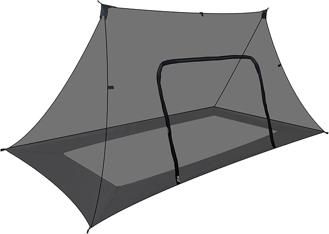 Onewind Camping Mosquito Net for Cot, Shelter Bugnet Camping Screen Room Ultralight No-See-Um Breathable Mesh Bugnet Mosquito Netting with Double Sided Zipper, Black