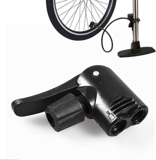 Black Pump Adapter Valve Bike Floor Pumps, 3 in 1 Replacement Dual Head Air Pump Adapter Valve for Bicycle Bike Cycle Tyre Tube Pump Adapter Bike Accessories,Bike Floor Pumps