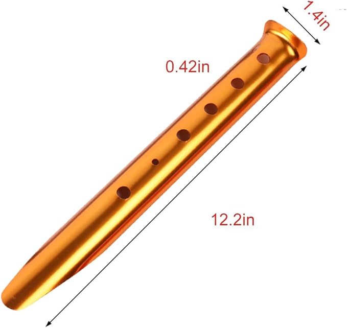 Aluminum Tent Stakes for Camping in Snow & Sand 10PCS Beach Canopy Tent Stakes U-Shaped Tent Pegs Lightweight Ground Nails for Beach Shade Canopy Hiking Backpacking Boating Picnic (Orange)