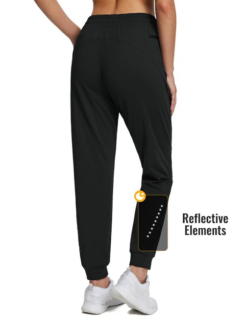 baleaf Fleece Lined Joggers Women Waterproof Hiking Pants Thermal Sweatpants Warm Cold Weather Running Gear Jogging Black S