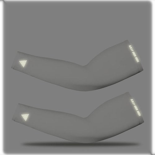 D.R.I.P Over Skill Football 2 Pack Compression Arm Sleeves, Reflective Print, Non-Slip, Breathable & Sweat Wicking, Football Drip Accessories, Thick Poly Blend, White Youth L/XL, 2 Pack