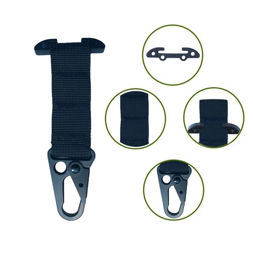 Tactical Molle Clip Battle Belt Clip for Tactical Backpack Vest Belt Gloves, T-Mount Hanging Carabiner Molle Webbing Belt Clip Molle Key Holder Tactical Bag/Battle Belt Accessories (Black)