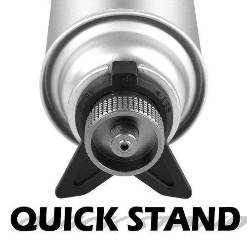YERGOFE Camping Stove Adapter with Stand - 2 Pcs - Portable Camping Grill Gas Stove Adapter Input Butane Canister, Output Lindal Valve