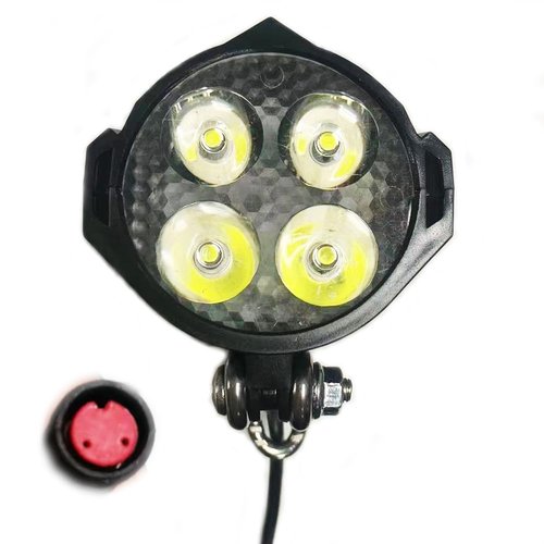 Ebike Headlight 36V-48V Super Bright LED Light for Electric Bike Scooter Mountain Bike Light for Night Riding Waterproof (2-pin Female)