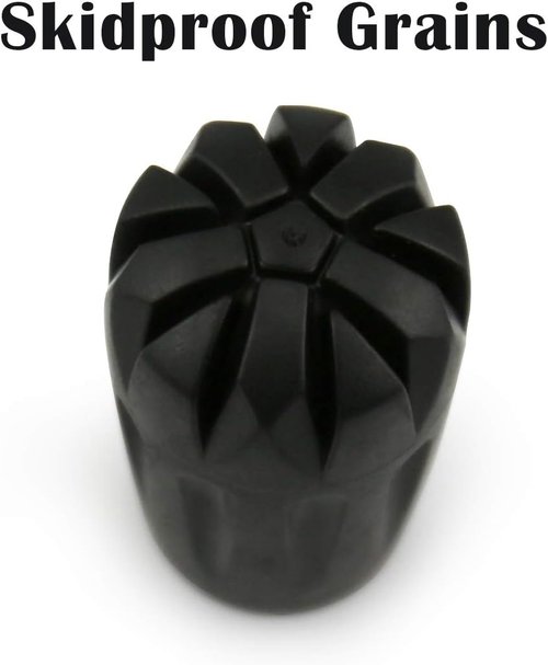 Jakuva Black Rubber Diamonds Trekking Pole Replacement Tip Protectors - Fits Most Standard Hiking Poles - Shock Absorbing, Adds Grip and Stability