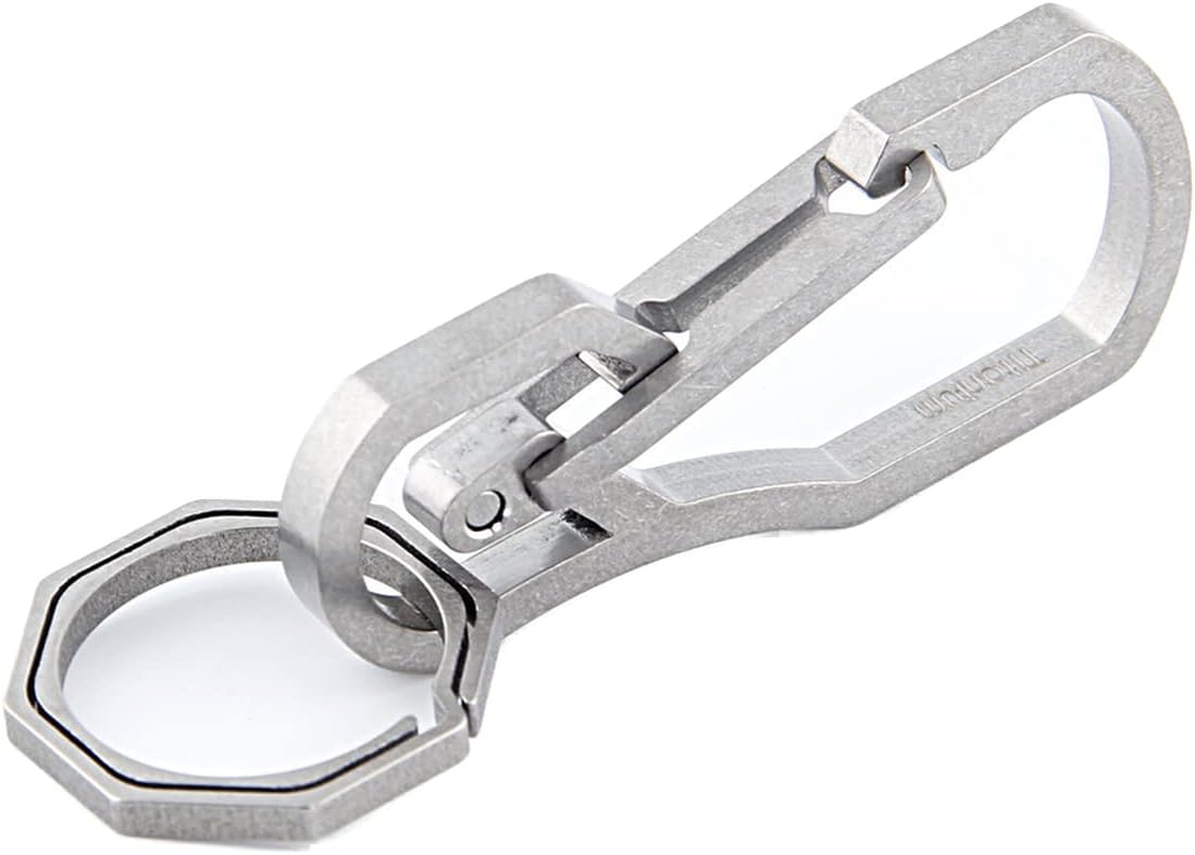 Titanium Multi Tools Keychain Hook EDC Tool Max-bearing 50KG Keychain for Hiking Camping Outdoor (Titanium)