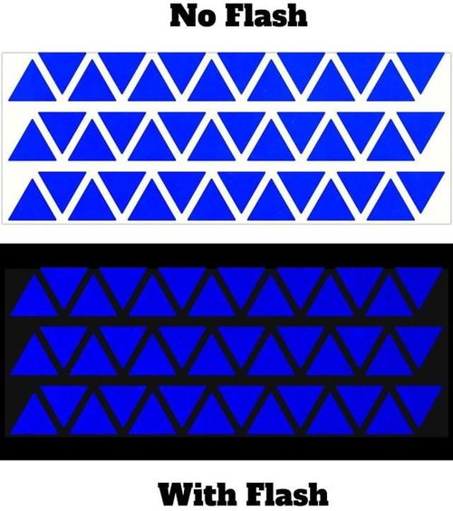 LiteMark Reflective Triangle Sticker for Bike, Helmet, Red, 1 Inch - Pack of 42 Pcs