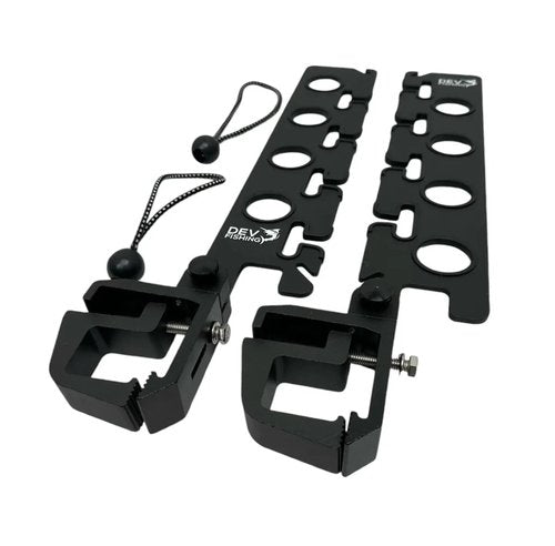Dev Fishing - Truck Bed Fishing Rod Holder - Aluminum - Black - RB200