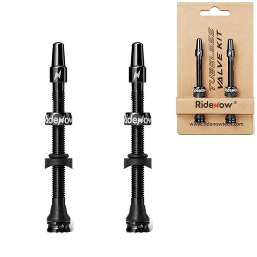 Ridenow Tubeless Valves - 45mm/65mm/85mm Presta Valve Stem for Mountain, Road, and Off-Road Bikes -Black