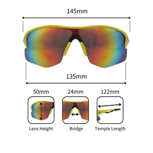 RAWIN Stylish Sport Sunglasses | UV400 Protection | Durable Design for Baseball, Soccer, Hiking, Cycling (Shiny White Frame with Black Mask Spray/White Mirror Lens)
