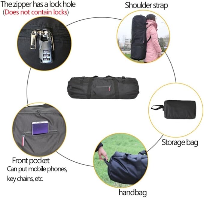 Large Capability Folding Tent Storage Carry Bag Waterproof Luggage Pack Pouch for Camping Hiking Picnic Organizer Walking Holder (Purple-XL)