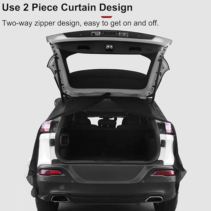 Ovege Car Tailgate Mesh Screen for SUV Bug Screens for Car Tent, Magnetic Mosquito Net for Car Camping Essentials, Car Camping Accessories（Black-Tailgate）