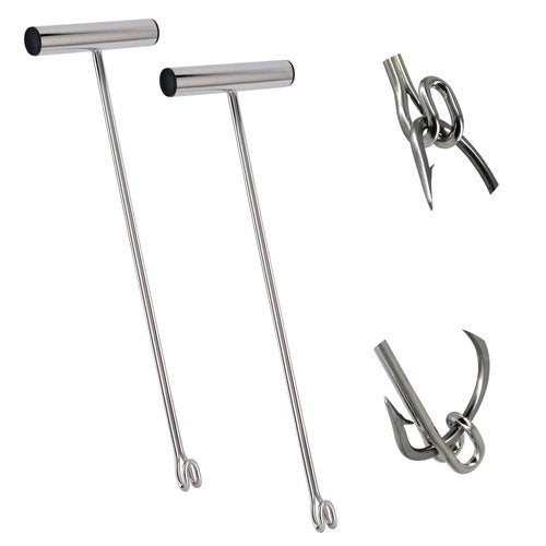 2 Pack Stainless Steel Fishing Hook Remover，Push/Pull Hook Remover，Dehooker Tool,Anti-Lost Saltwater Dehooker Tool Shark Hook Remover (17")