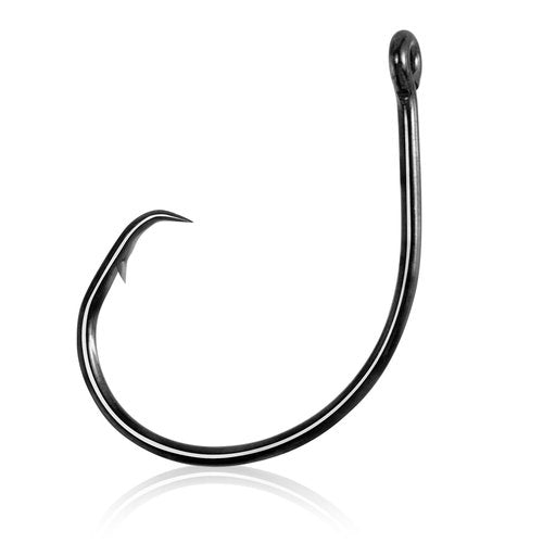 Dr.Fish 30 Pack in-line Circle Hooks 1X Strong Freshwater&Saltwater Fishing Hooks Non-Offset Wide Gap Light Wire Bass, Catfish, Striper #1