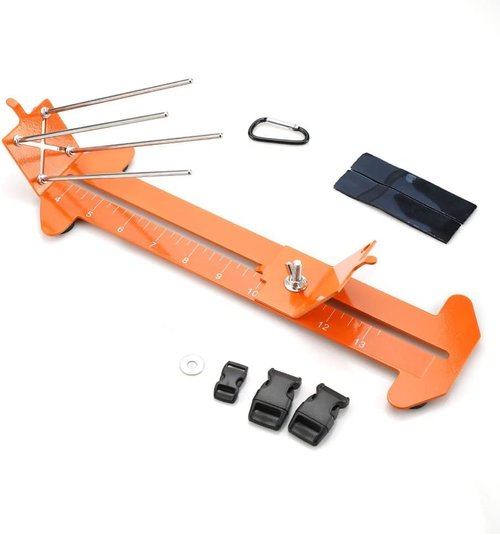 MONOBIN 2 in 1 Paracord Metal Jig, Adjustable Length Paracord Maker- Weaving DIY Craft Paracord Tool 4" to 13" with Buckles and Non-Slip Mat (Orange, 13.2in)
