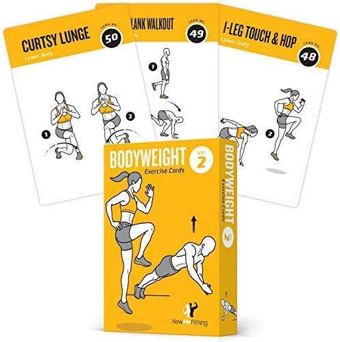NewMe Fitness Yoga Pose Workout Cards, Instructional Fitness Deck for Women & Men, Beginner Fitness Guide to Training Exercises at Home or Gym